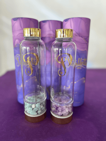 Bouteilles de Cristaux PAILLETTES avec verre borosilicate et manchon noir