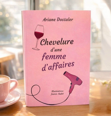 Couverture du roman 'Chevelure d'une Femme d'Affaires' par Ariane Dostaler - Histoire de Sarah, une jeune coiffeuse devenue entrepreneure