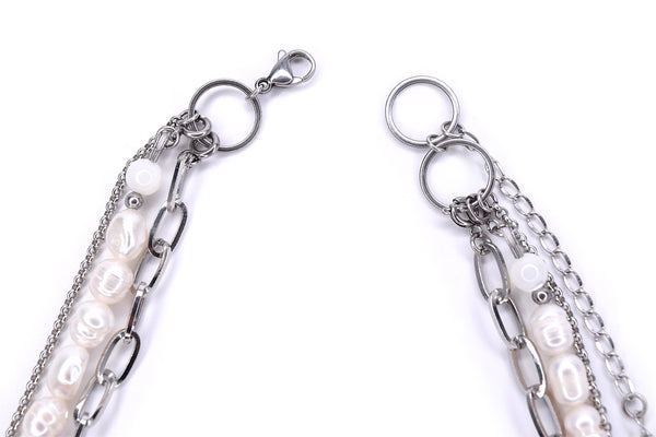 Fermoir ajustable du Collier argent 3 Rangs Émergence pour un confort optimal