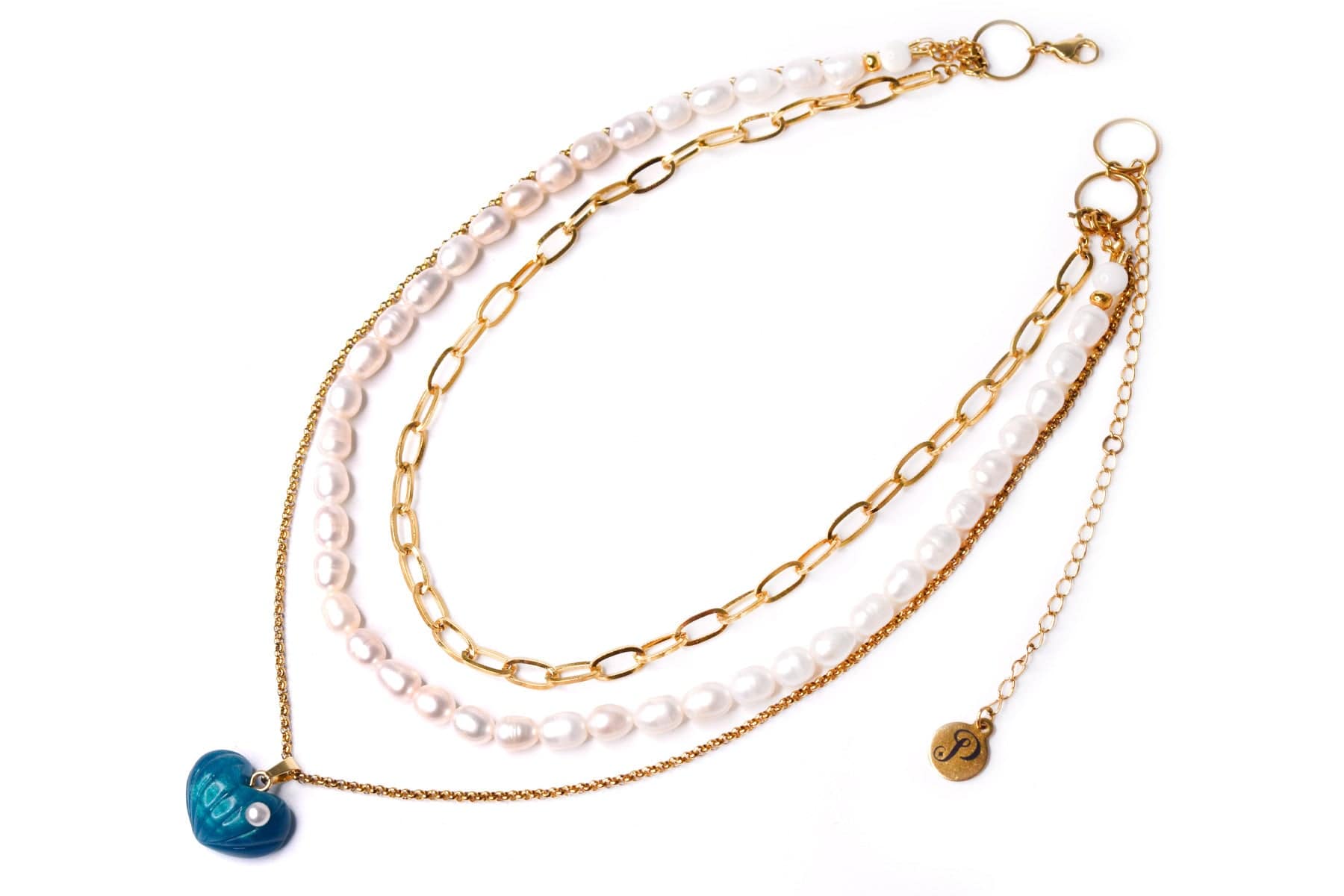collier, 3 rangs perles de verre sur nylon, LBP Magnet/vintage/BIJOUX collier, 3 rangs perles de verre sur nylon, LBP Magnet/vintage/BIJOUX
